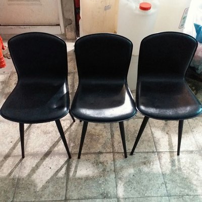 ↖☆婍婍小舖☆↘ 親友託賣 黑色皮質 餐椅三個一起賣【 台北】限自取