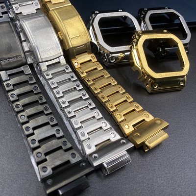 森尼3C-Dw5600 錶帶+表圈 GW-B5600 DW5610 於卡西歐 G-shock 替換手鍊金屬錶帶錶殼 5600-品質保證
