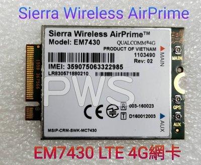 Sierra Wireless AirPrime EM7430 內建LTE 4G 網卡】QUALCOMM 4G