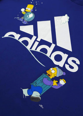 Adidas X Simpsons 聯名款 短袖T恤 (XL) (一元起標 無底價)