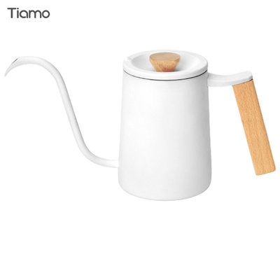 Tiamo咖啡生活館【HA1652】Tiamo 質感櫸木方把手細口壺手沖壺 600ml - 多色