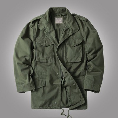 （尤衣庫）AK男裝 M65野戰夾克美式復古二戰OG107軍綠多口袋工裝外套男（現庫）