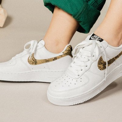 R'代購Nike Air Force 1 Low QS Python Snake 茶蛇AO1635-100 男女