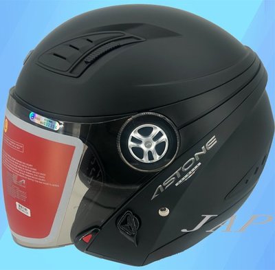 《JAP》ASTONE DJ10A 素色 平光黑 半罩 安全帽 內藏式墨鏡 3/4 半罩式安全帽