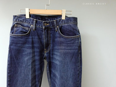 CA 美國品牌 LEE 藍系仿舊刷紋 合身版 彈性牛仔褲 32腰 一元起標無底價P824