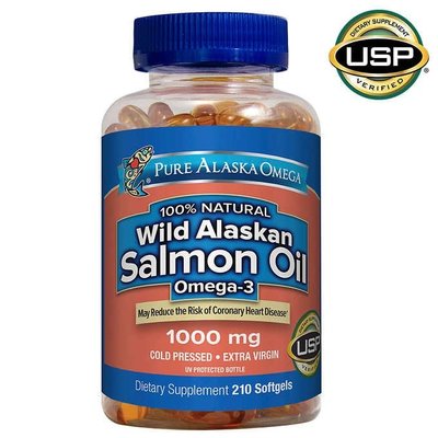 美國純阿拉斯加 Pure Alaska Omega Wild Fish Oil 1000mg 野生鮭魚 魚油210顆