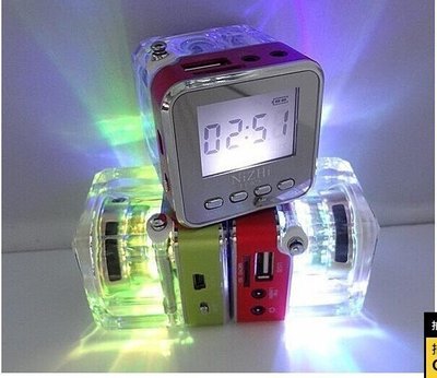 【婷婷小屋】音樂天使TT029音箱 LED液晶顯示 彩燈 LINE IN/ TF /USB/FM /時間/內建鋰電/耳機