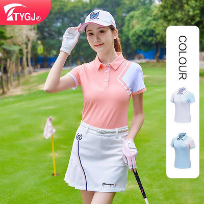 高爾夫服裝 新款高爾夫女士短袖運動T恤 夏季短袖POLO衫高爾夫球服裝女短袖