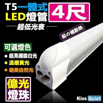(德克照明)億光燈珠10支含運-2年保含光衰(白/黄/自然光)-T5 22W亮度一體式4呎LED燈管(1尺/2尺/4尺