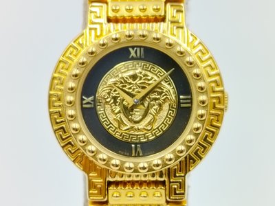 【發條盒子K0112】VERSACE 凡賽斯 經典LOGO鍍金石英鍊帶錶款 7009018