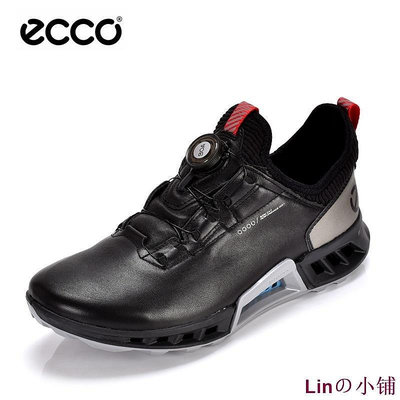 新款推薦 ECCO愛步男鞋高爾夫球鞋戶外防水運動休閒鞋男BOA鈕扣 可開發票