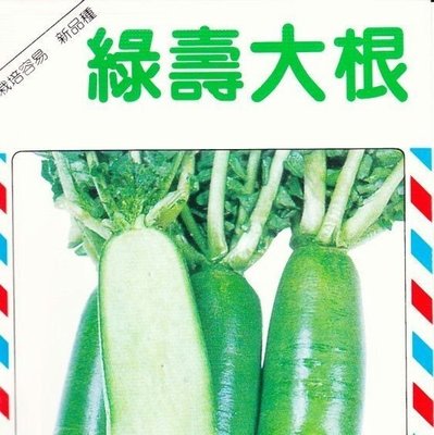 綠壽大根  青肉 【蘿蔔類種子】興農牌中包裝 每包約5公克 外皮綠色 可生吃、漬物及加工