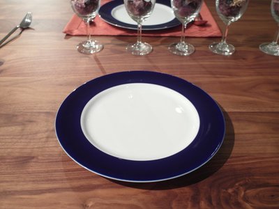 藍邊餐盤-B