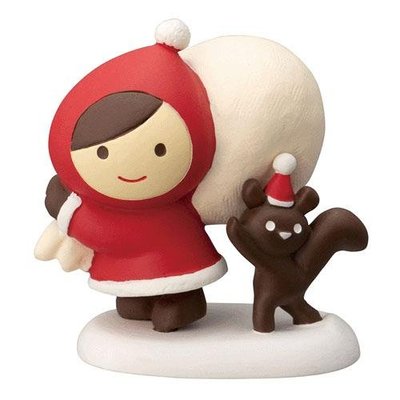 【36號日本雜貨直營】日本Decole Otogicco 小紅帽大野狼聖誕系列 聖誕與松鼠