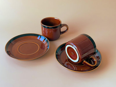 【二手】Vintage 日本製HOYA北歐風咖啡杯 焦糖色咖啡杯 回流餐具 精美擺件 中古【禪靜院】-745