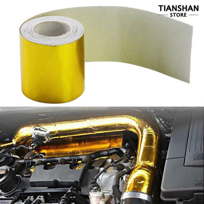 [汽配]金色鋁箔膠帶 汽車排氣管裝飾膠帶 5米裝隔熱膠帶-都有-都有
