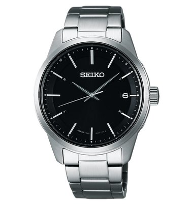 SEIKO 精工 SPIRIT 萬年曆太陽能電波腕錶(SBTM233J)-黑/40mm