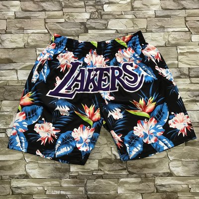 美國NBA 洛杉磯湖人隊 運動籃球褲 花卉时尚版 口袋版 KOBE LEBRON JAMES