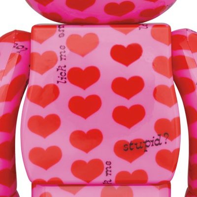 BEETLE BE@RBRICK PINK HEART HIDE 粉色愛心庫柏力克熊100% 400