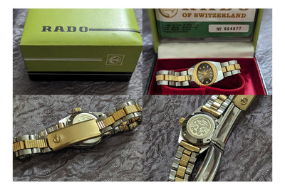 1960年代停產（盒裝美品）RADO特殊造型，漸層變色錶盤（(公主錶款）），自動上鍊機械錶