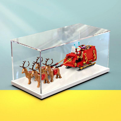 亞克力防塵盒適用樂高40499 圣誕老人的雪橇展示模型玩具透明