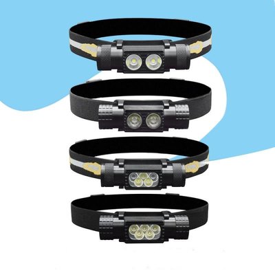 6檔調光 L2燈珠 USB 充電頭燈 led 頭戴式頭燈 騎行露營徒步頭燈 18650 鋁合金材質 防水頭燈-星紀汽車/戶外用品