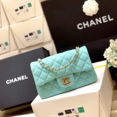 二手Chanel CF20大mini Classic flap bag A01116藍