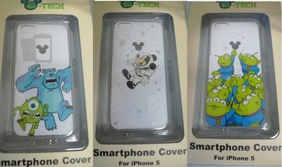 日本 迪士尼 iphone 5透明手機保護殼,三眼怪,米奇,怪獸電力, 怪獸大學,琦琦蒂蒂等