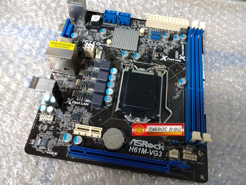 ASRock 華擎H61M-VG3 1155腳位Intel H61晶片組4組SATA 2組DDR3 VGA 內