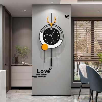@欣悅小佳 新款新款網紅鐘表掛鐘客廳高端大氣家用掛表餐廳背景墻時尚掛墻時鐘