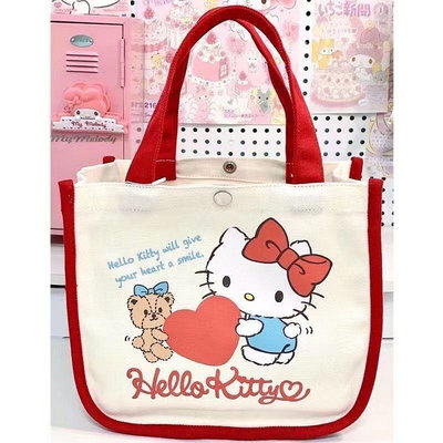 Hello Kitty 包 2024 新款 Katie Cat 手提包便當包手提包帆布包可愛女包
