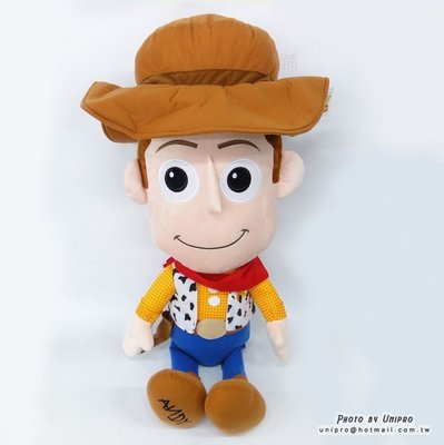 【UNIPRO】迪士尼正版 微笑 胡迪 WOODY 60公分 Q版 大頭 絨毛玩偶 娃娃 玩具總動員 牛仔
