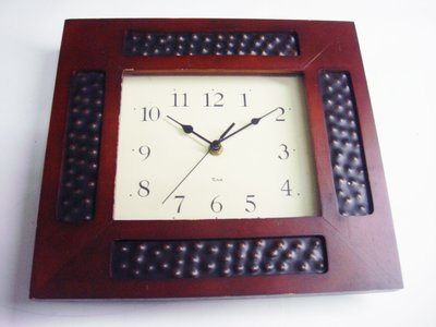 【Timezone Shop】復古系列 方型原木 時鐘/掛鐘/clock/壁鐘