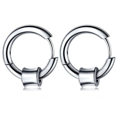 《QBOX 》FASHION 飾品【E19N559】精緻個性簡約幾何圓線圈耳圈鈦鋼扣式耳環