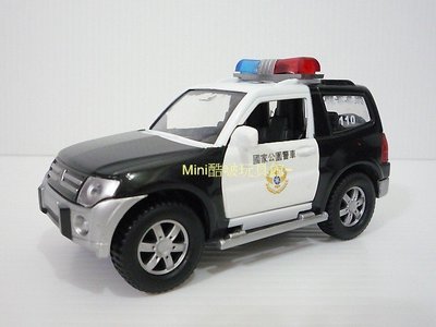 Mini酷啵玩具館~合金聲光模型車-警車- 迴力車-三菱合金車-吉普車