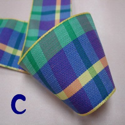 多色格子緞帶(007-121)※c款※~Jane′s Gift~Ribbon用於包裝及服飾配件