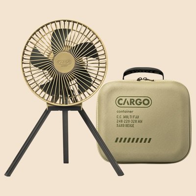 【綠色工場】KZM CARGO MULTI FAN 隨行風扇含收納盒(沙色/軍綠) ~ 吊扇 露營風扇 戶外多功能風扇