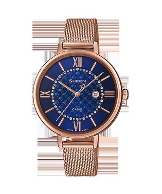 CASIO手錶公司貨SHEEN米蘭錶帶SHE-4059PGM-2A施華洛世奇水鑽