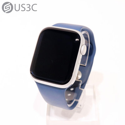 【US3C-青海店】台灣公司貨 Apple Watch Series 9 45mm 銀色鋁金屬錶殼 風暴藍運動錶帶 隨顯Retina顯示器 手勢操控 原廠保固內