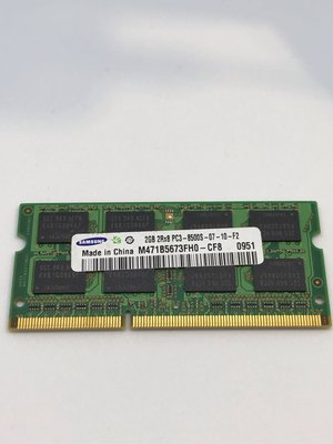 二手 Samsung三星 DDR3-1066雙面顆粒2GB 2G筆記型1.5v記憶體PC3-8500S筆電2Rx8 NB
