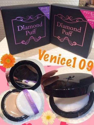 VENICE109維娜絲日本連線日本彩妝品牌鑽石Diamond Puff清透自然蜜粉餅,粉底,粉餅