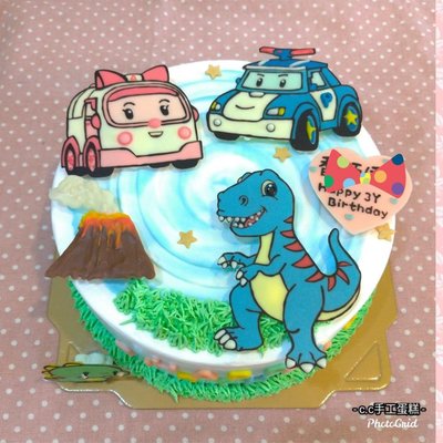 *CC手工蛋糕。恐龍 波力 安寶8吋 造型蛋糕(不含側邊恐龍) (板橋中和，中和環球購物中心旁)
