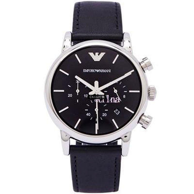 現貨 精品代購 EMPORIO ARMANI 亞曼尼手錶 AR1733 小牛皮真皮錶帶 三眼計時腕錶 手錶 歐美代購 可開發票