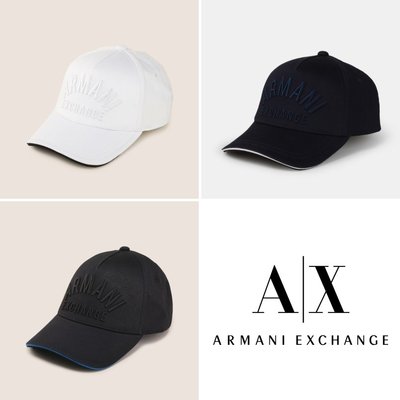 美國百分百【Armani Exchange】鴨舌帽 棒球帽 阿曼尼 AX 帽子 遮陽帽 男帽 老帽 浮雕凸字 C907