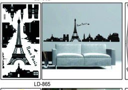 DIY創意組合壁貼/貼紙/牆貼~中型壁貼..巴黎鐵塔 LD865