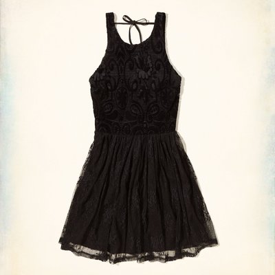 Hollister 女生 蕾絲洋裝 紗裙 連身裙 黑色 連身短裙 無袖洋裝 正品 HCO BUYSOME D0414