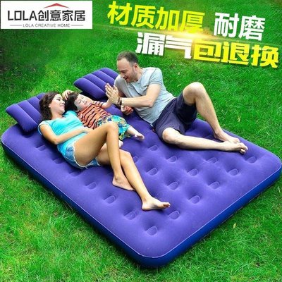 免運-充氣床雙人加高免費送氣泵氣枕家用氣墊床單人充氣床墊午休折疊床