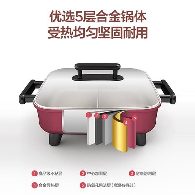 現貨熱銷-*電火鍋韓式家用多功能不粘鍋電熱鍋6L大容量電煎鍋正品LH*30A