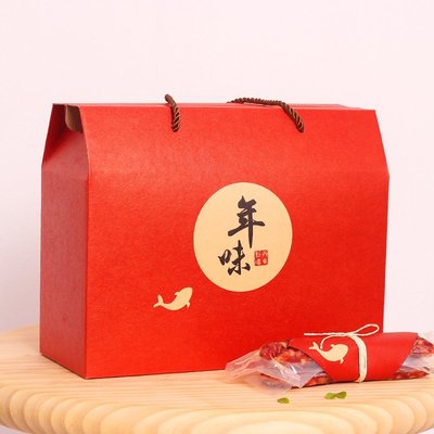 格格巫2022新款春節年貨新年禮盒包裝盒海鮮特產中國風手提禮品盒空定制