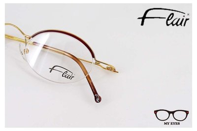 【My Eyes 瞳言瞳語】Flair 金色金屬小圓框眼鏡 華美設計 獨特個人風格 英式貴氣路線 德國製 (449)